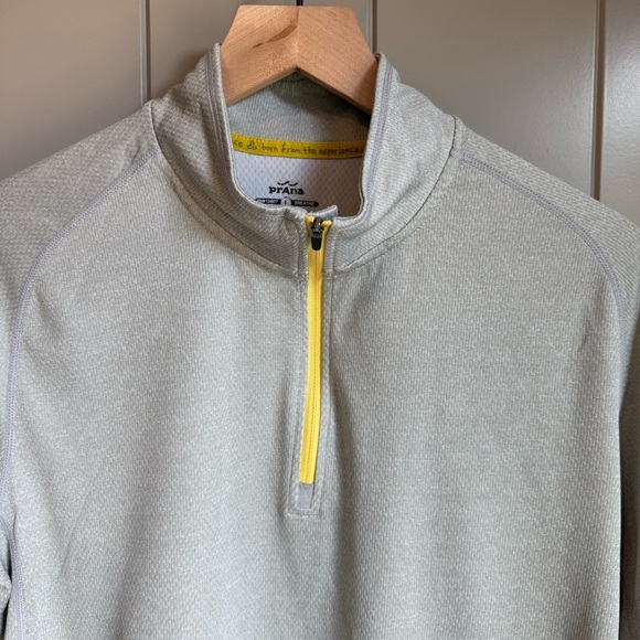 PrAna Mens Orion 1/4 Zip Pullover Long Sleeve Stretch Lightweight Gray L - Picture 5 of 12